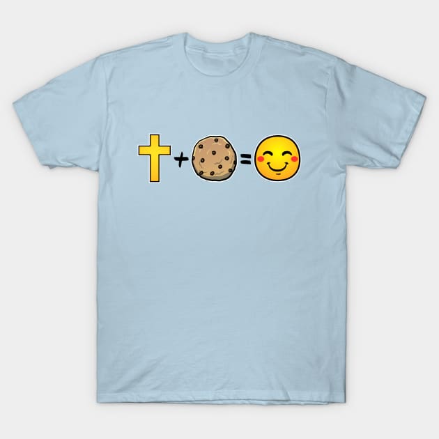 Christ plus Chocolate Chip Cookies equals happiness T-Shirt by thelamboy